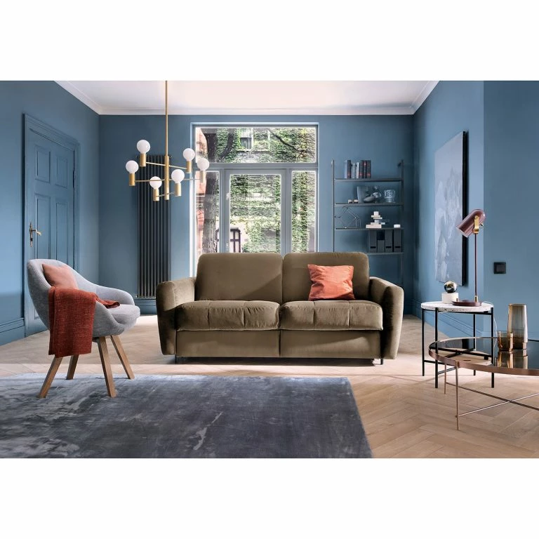 Loftscape Loftscape Canapé Convertible Leopoldina – Velours – Gris Solino – Largeur : 169 Cm