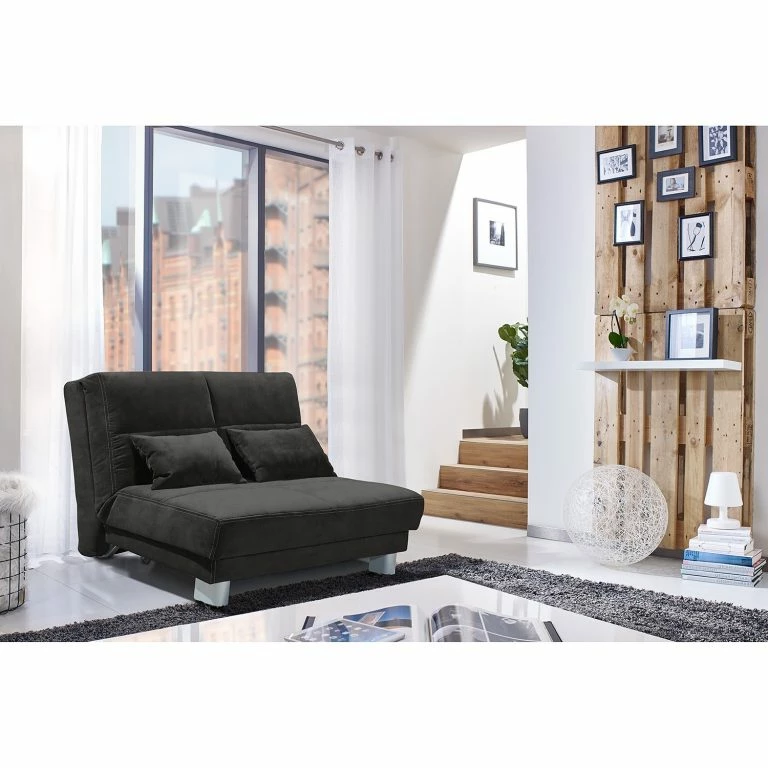 Loftscape Loftscape Canapé Convertible Rakir – Microfibre – Microfibre Enza: Anthracite – Largeur : 120 Cm