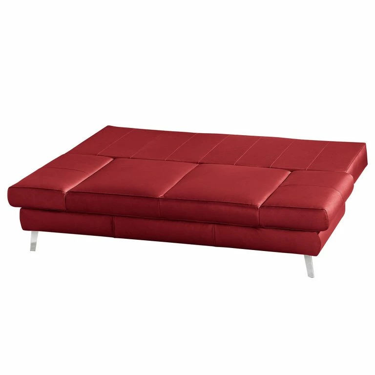 Loftscape Loftscape Canapé Convertible Salen II – Cuir Véritable – Rouge – Chrome Brillant