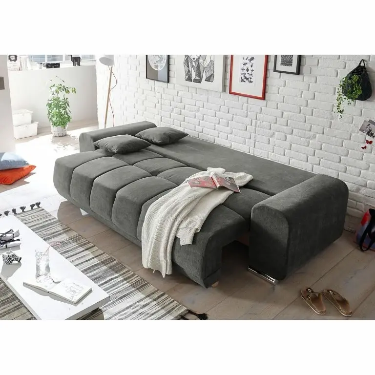 Loftscape Loftscape Canapé Convertible Tiegem – Microfibre – Microfibre Ranu: Gris Foncé