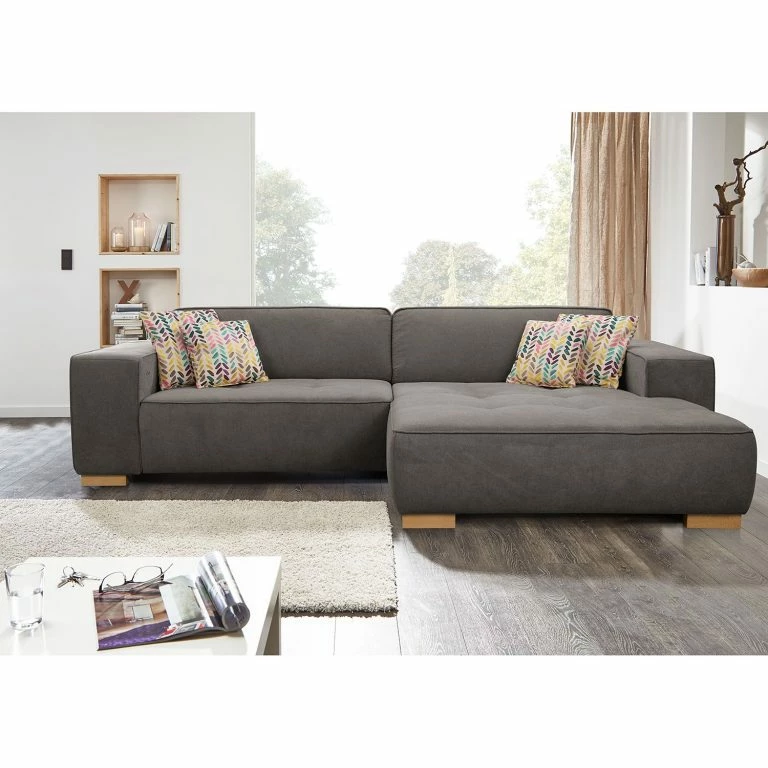 Loftscape Loftscape Canapé D’angle Belair – Microfibre – Gris – Méridienne Courte à Droite (vue De Face) – Sans Fonction