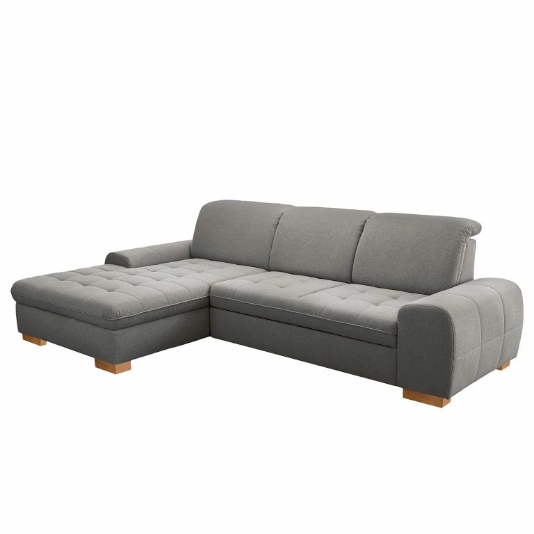 loftscape Loftscape Canapé d’angle Boussay – Tissu – Tissu Neli: Gris – Méridienne courte à gauche (vue de face) – Sans fonction couchage