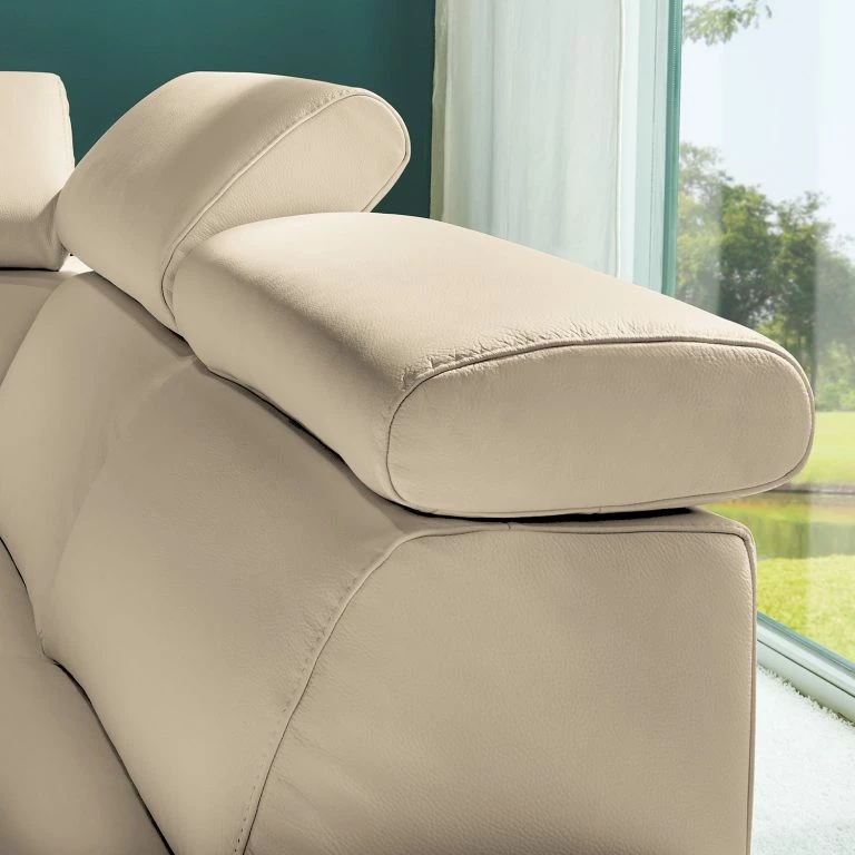 Loftscape Loftscape Canapé D’angle Buford – Cuir Véritable – Cuir Canela: Beige Clair – Méridienne Longue à Droite (vue De Face)