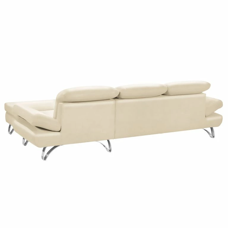 Loftscape Loftscape Canapé D’angle Buin – Cuir Véritable – Cuir Canela: Blanc – Méridienne Courte à Droite (vue De Face)