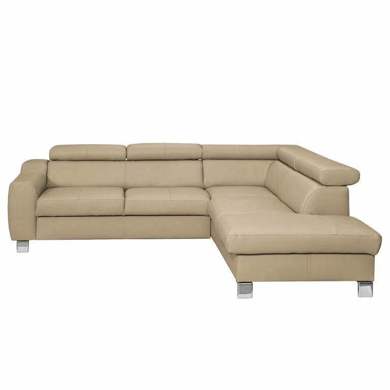 Loftscape Loftscape Canapé D’angle Burnside II – Cuir Véritable / Imitation Cuir – Beige Chaud – Méridienne Longue à Droite (vue De Face) – Sans Fonction Couchage