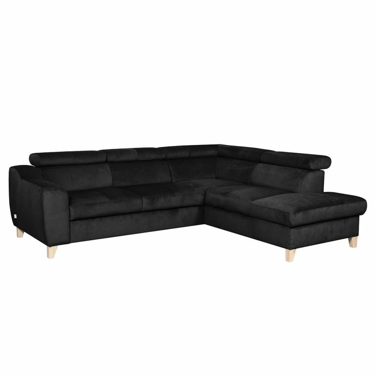 Loftscape Loftscape Canapé D’angle Burnside III – Microfibre – Noir – Méridienne Longue à Droite (vue De Face) – Sans Fonction Couchage
