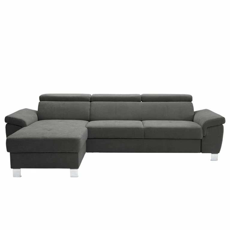 Loftscape Loftscape Canapé D’angle Busene I – Microfibre – Microfibre Enza: Gris Foncé – Méridienne Courte à Gauche (vue De Face) – Sans Fonction Couchage