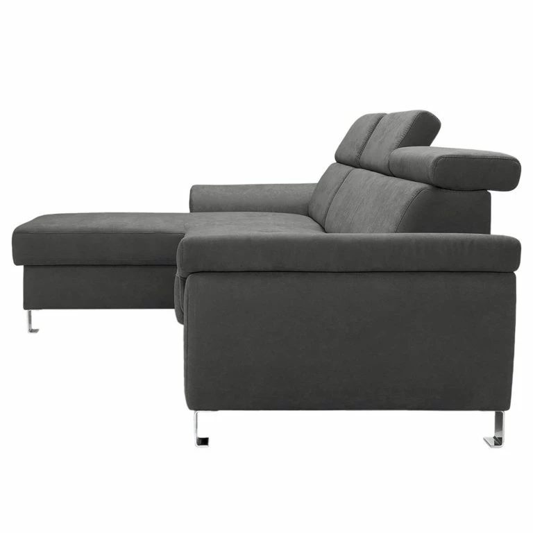 Loftscape Loftscape Canapé D’angle Busene I – Microfibre – Microfibre Enza: Gris Foncé – Méridienne Courte à Gauche (vue De Face) – Sans Fonction Couchage