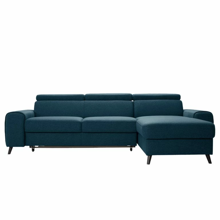 Loftscape Loftscape Canapé D’angle Cadima II – Tissu – Tissu Cavo: Bleu Marine – Méridienne Courte à Droite (vue De Face) – Avec Fonction Couchage