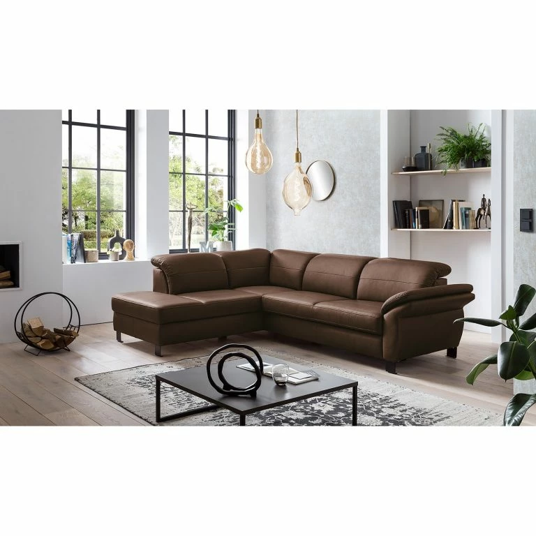 Loftscape Loftscape Canapé D’angle Dunmore – Cuir Véritable – Cuir Poas: Marron Chocolat – Méridienne Longue à Gauche (vue De Face) – Sans Fonction Couchage