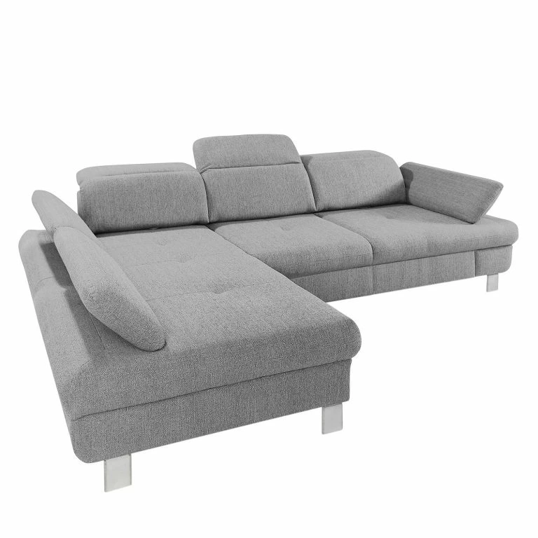 Loftscape Loftscape Canapé D’angle Granada – Gris Clair – Méridienne Courte à Gauche (vue De Face)