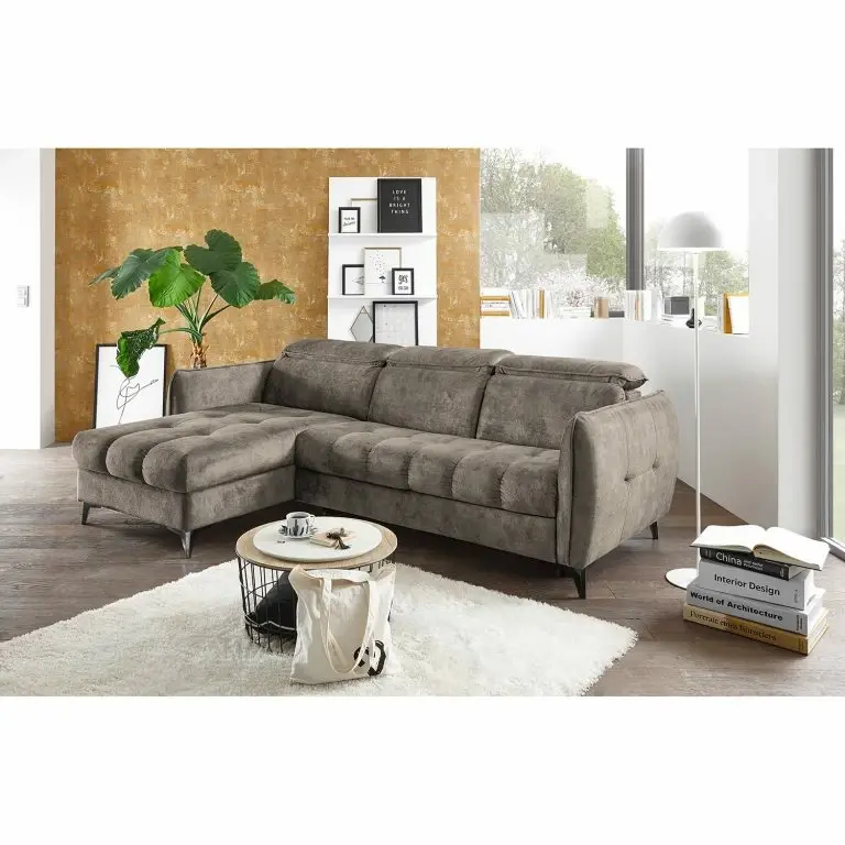 Loftscape Loftscape Canapé D’angle Grillon – Velours – Velours Insa: Gris Minéral