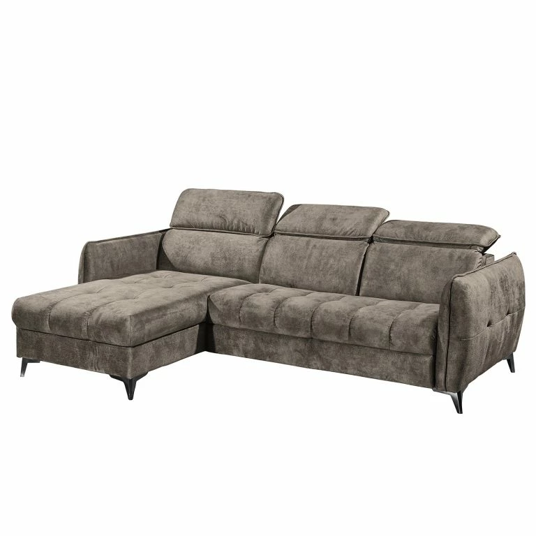 loftscape Loftscape Canapé d’angle Grillon – Velours – Velours Insa: Gris minéral