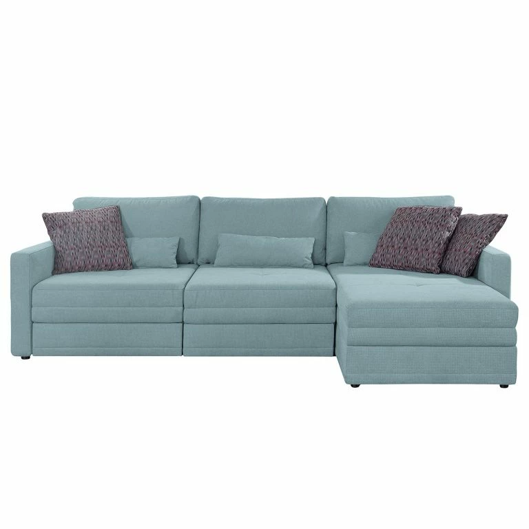 Loftscape Loftscape Canapé D’angle Guillac – Tissu – Tissu Palila: Gris Bleu – Méridienne Courte à Droite (vue De Face) – Sans Fonction Couchage