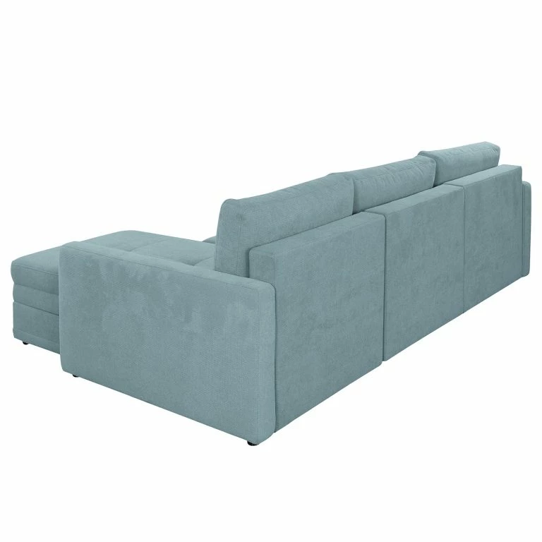Loftscape Loftscape Canapé D’angle Guillac – Tissu – Tissu Palila: Gris Bleu – Méridienne Courte à Droite (vue De Face) – Sans Fonction Couchage