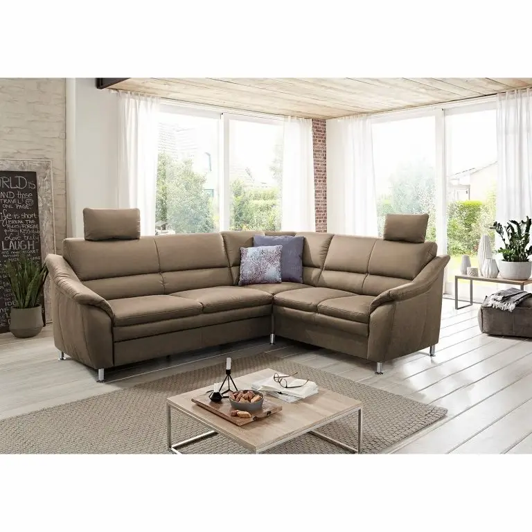 Loftscape Loftscape Canapé D’angle Guillon – Microfibre – Microfibre Taeko: Marron Foncé – Alignement à Gauche – Sans Fonction Couchage