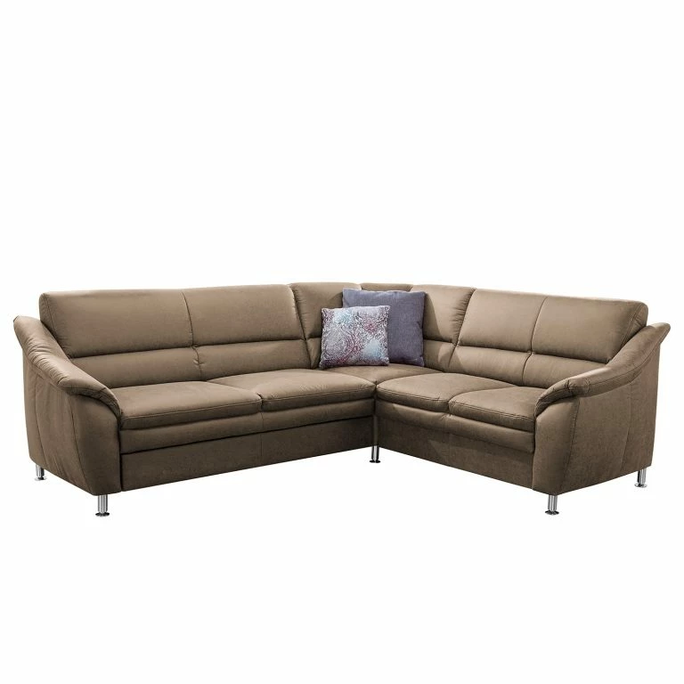 loftscape Loftscape Canapé d’angle Guillon – Microfibre – Microfibre Taeko: Marron foncé – Alignement à gauche – Sans fonction couchage