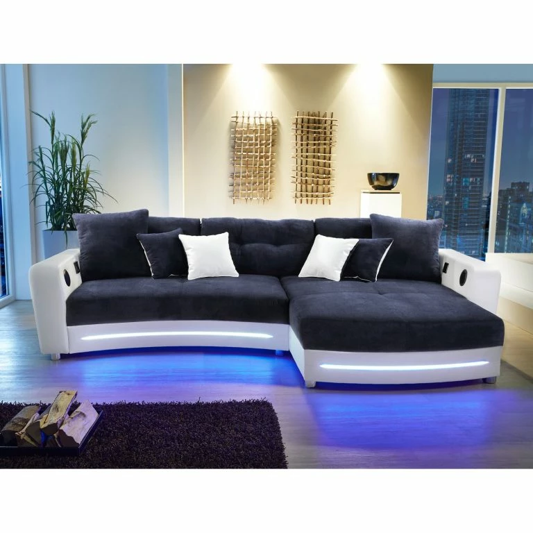 Loftscape Loftscape Canapé D’angle Lanai (éclairage Fourni) – Bleu Foncé / Blanc