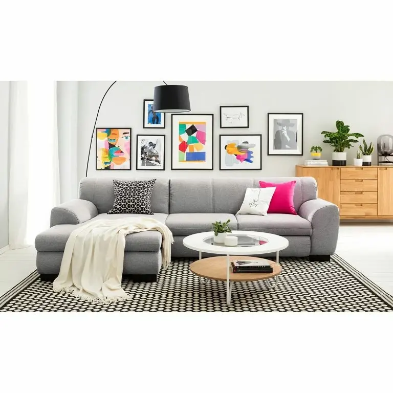 Loftscape Loftscape Canapé D’angle Lefroy I – Tissu – Gris Clair – Méridienne Courte à Gauche (vue De Face) – Fonction Couchage