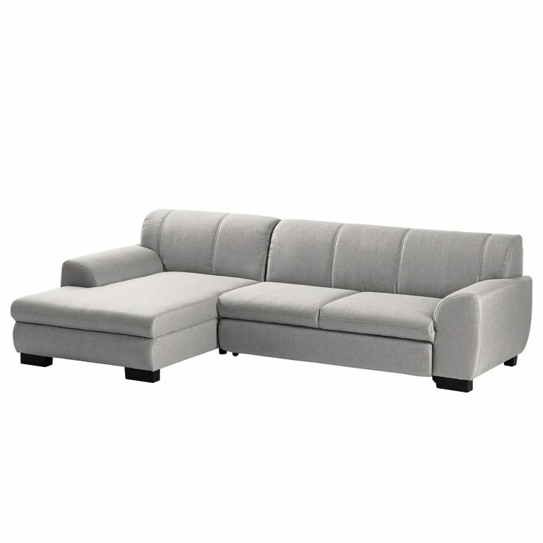 loftscape Loftscape Canapé d’angle Lefroy I – Tissu – Gris clair – Méridienne courte à gauche (vue de face) – Fonction couchage