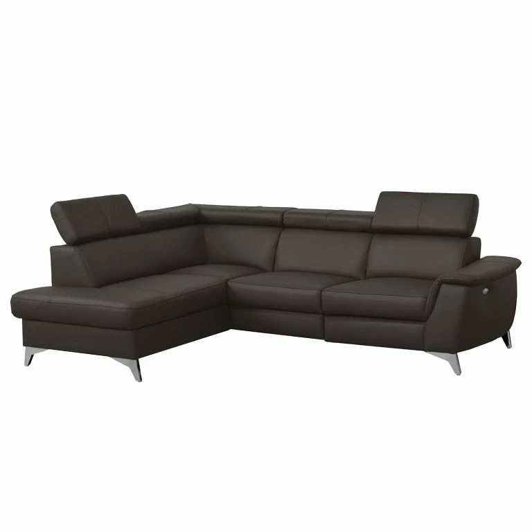 Loftscape Loftscape Canapé D’angle Lobos – Cuir Véritable / Imitation Cuir – Marron Foncé – Méridienne Longue à Gauche (vue De Face) – Sans Fonction