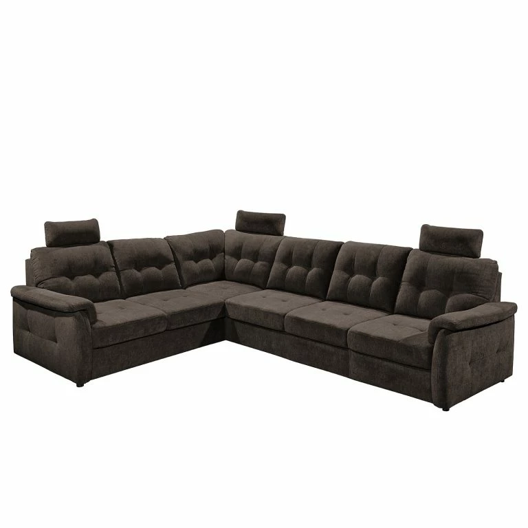 loftscape Loftscape Canapé d’angle Lomme – Microfibre – Microfibre Ranu: Gris minéral – Fonction lit à gauche (vue de face) – Profondeur : 304 cm