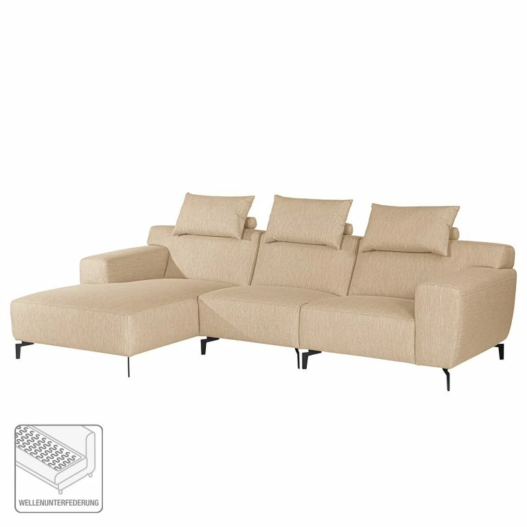 Loftscape Loftscape Canapé D’angle Manot I – Tissu – Beige – Méridienne Courte à Gauche (vue De Face) – Sans Fonction