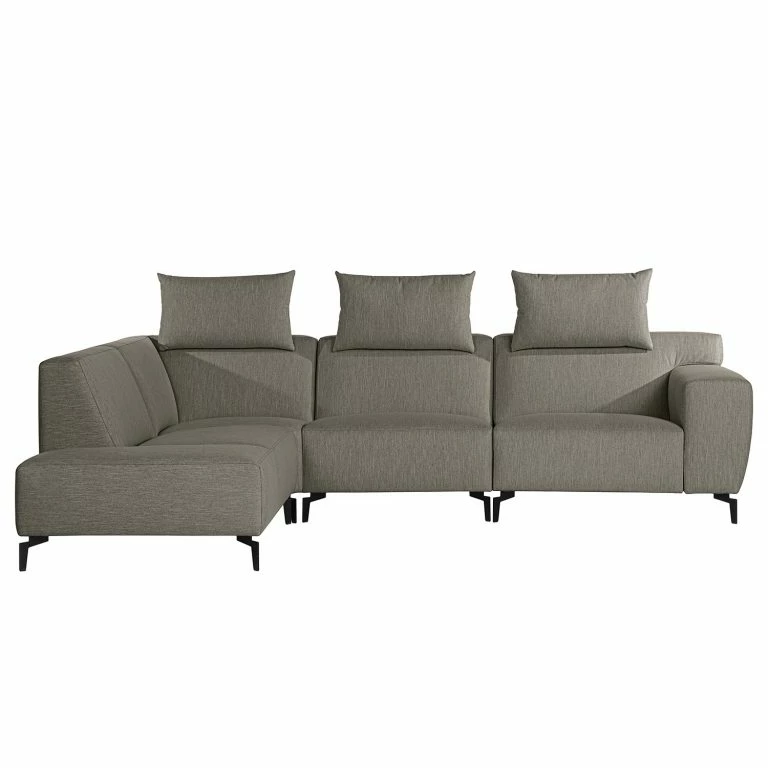 Loftscape Loftscape Canapé D’angle Manot II – Tissu – Gris – Méridienne Longue à Gauche (vue De Face) – Avec Réglage De La Profondeur D’assise