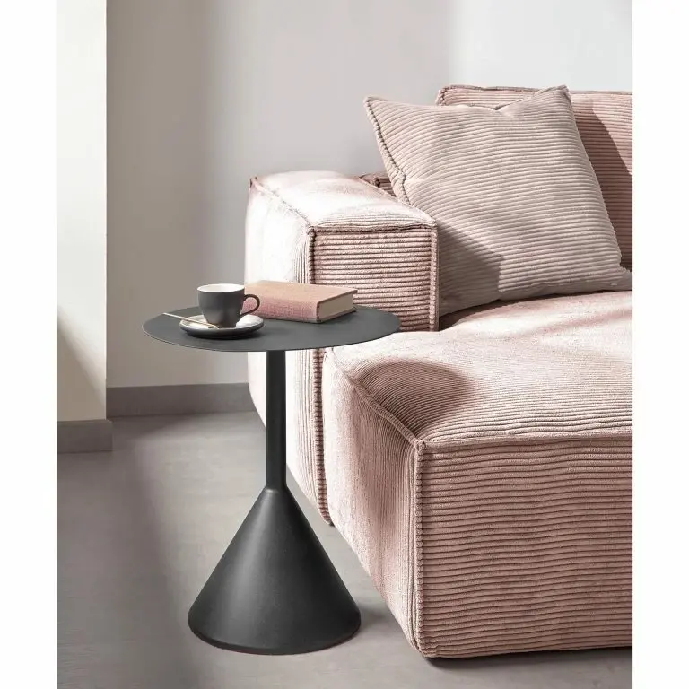 Loftscape Loftscape Canapé D’angle Marzo – Velours Côtelé Lole: Mauve – Méridienne Courte à Gauche (vue De Face)