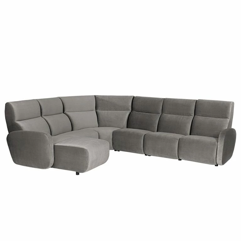 loftscape Loftscape Canapé d’angle Mezin I – Velours – Velours Ravi: Taupe