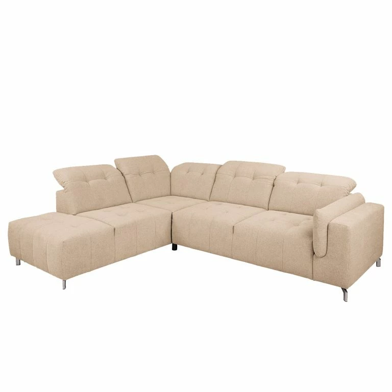 loftscape Loftscape Canapé d’angle Miches – Tissu – Sable – Méridienne longue à gauche (vue de face)
