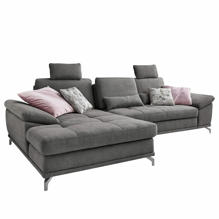 Loftscape Loftscape Canapé D’angle Odenas – Tissu – Tissu Palila: Fango – Méridienne Courte à Gauche (vue De Face) – Avec Fonction Couchage