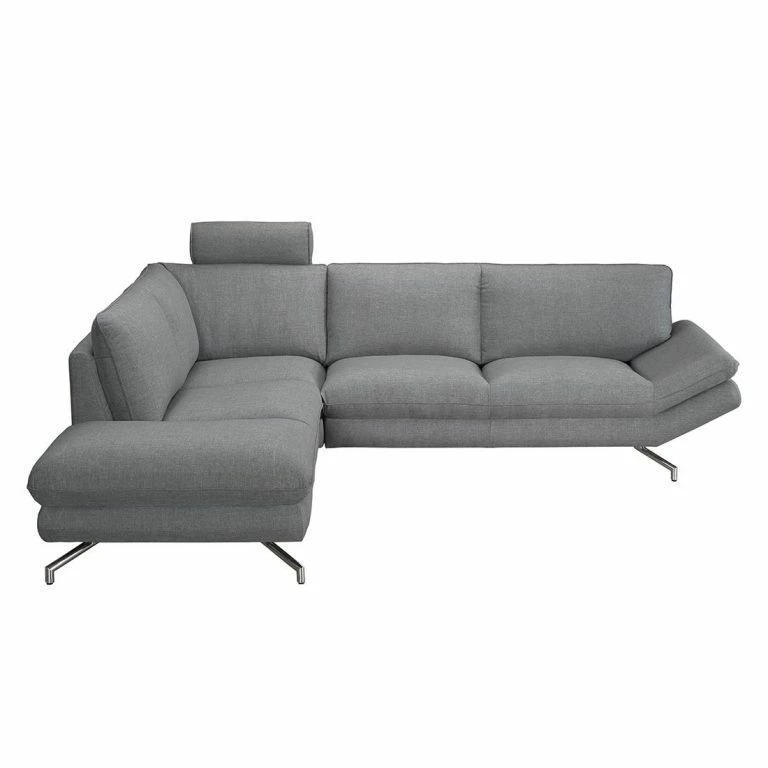 Loftscape Loftscape Canapé D’angle Sharon – Tissu Gris – Méridienne à Gauche (vue De Face) – 2 Appuis-tête