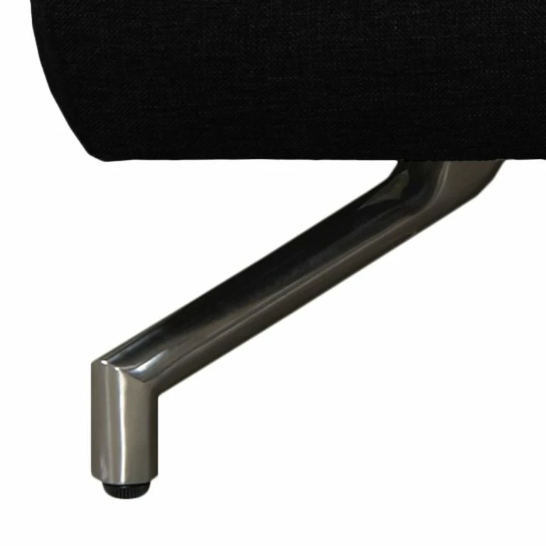 Loftscape Loftscape Canapé D’angle Sharon – Tissu Noir – Méridienne à Droite (vue De Face) – Sans Appui-tête