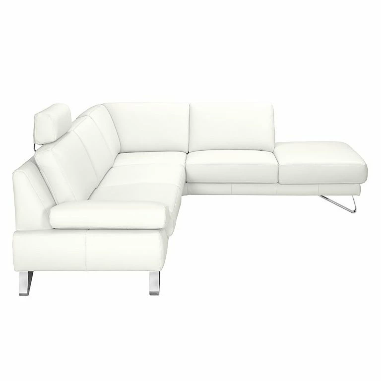 Loftscape Loftscape Canapé D’angle Silvano – Cuir Synthétique Blanc – Méridienne à Droite (vue De Face) – Sans Appui-tête