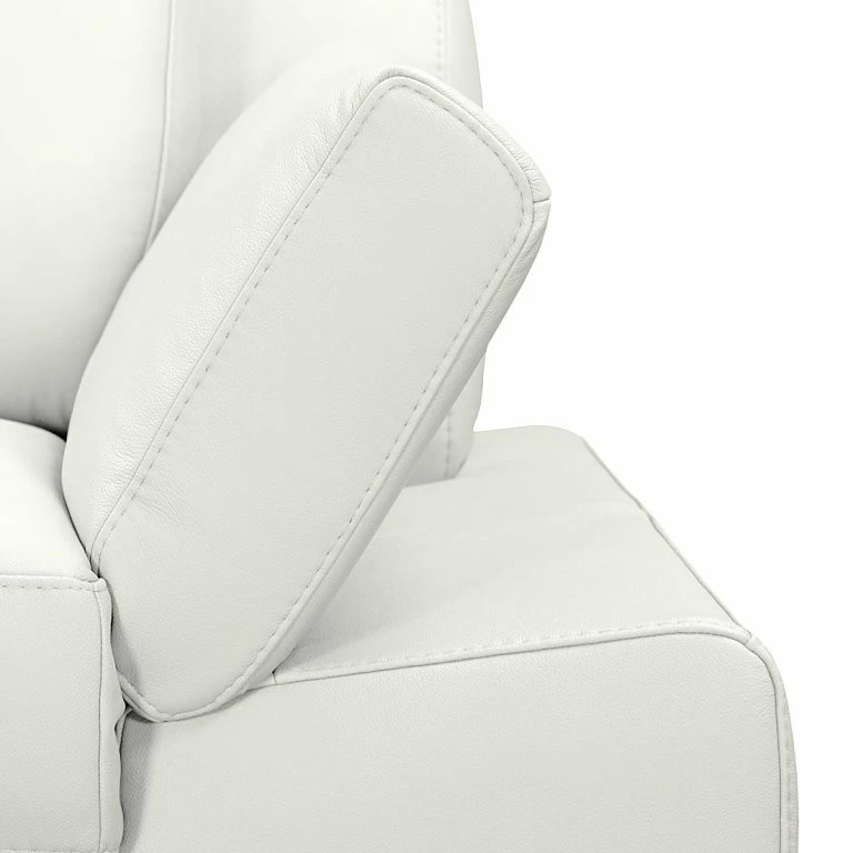 Loftscape Loftscape Canapé D’angle Silvano – Cuir Synthétique Blanc – Méridienne à Droite (vue De Face) – Sans Appui-tête