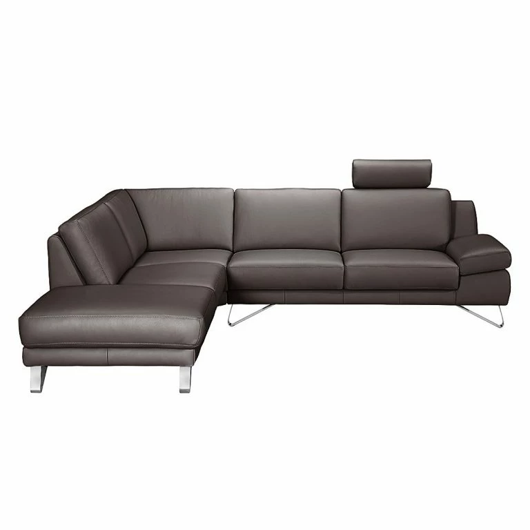 Loftscape Loftscape Canapé D’angle Silvano – Cuir Synthétique Mocca – Méridienne à Gauche (vue De Face) – 1 Appui-tête