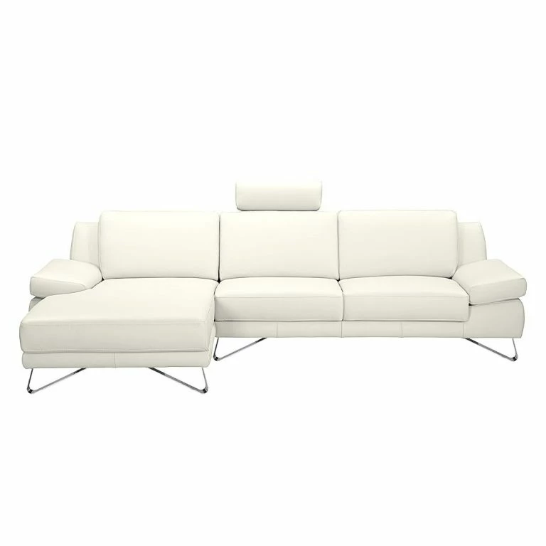 Loftscape Loftscape Canapé D’angle Silvano – Imitation Cuir Blanc – Méridienne à Gauche (vue De Face) Sans Appui-tête