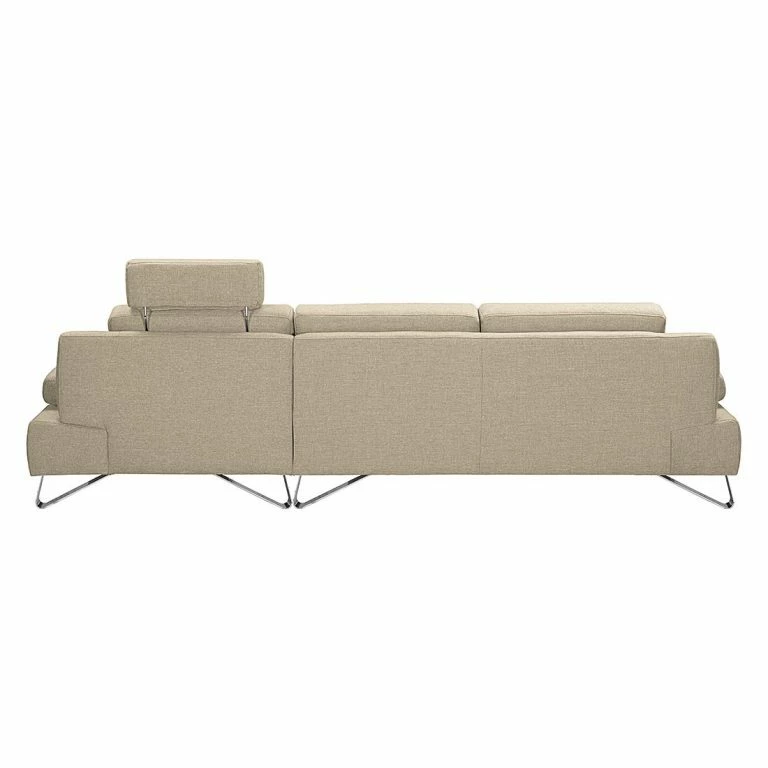Loftscape Loftscape Canapé D’angle Silvano – Tissu Beige – Méridienne à Droite (vue De Face) Sans Appui-tête