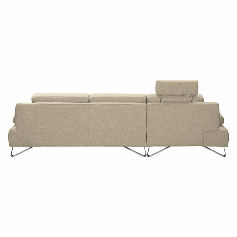 Loftscape Loftscape Canapé D’angle Silvano – Tissu Beige – Méridienne à Gauche (vue De Face) Avec 1 Appui-tête