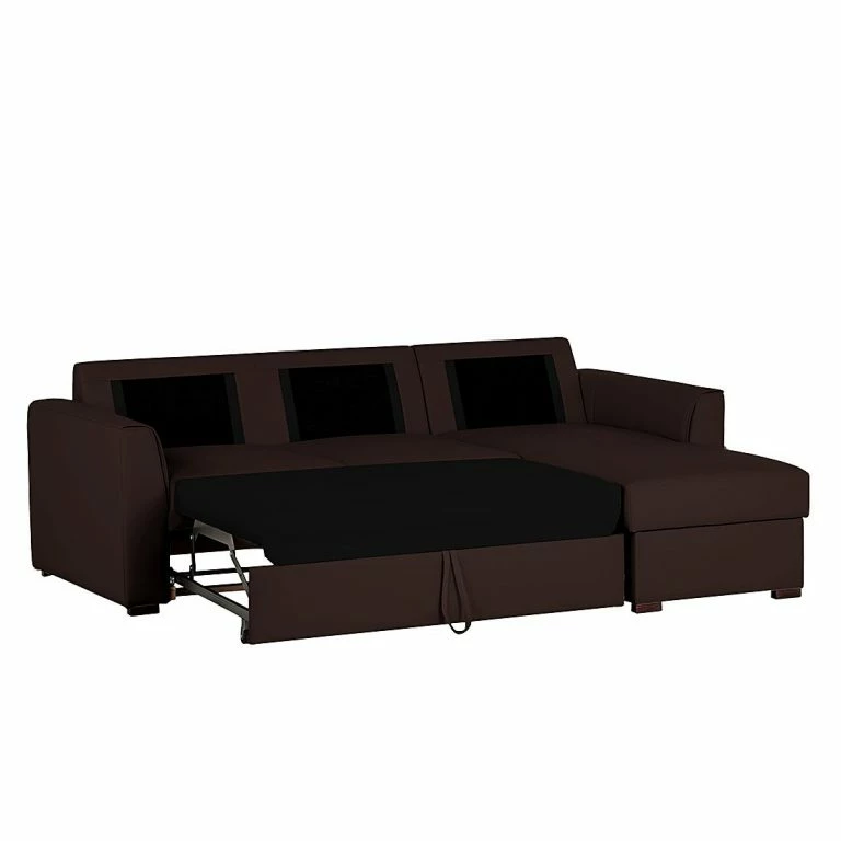 Loftscape Loftscape Canapé D’angle Venezia – Avec Fonction Couchage – Imitation Cuir – Méridienne Montable à Gauche Et à Droite – Marron