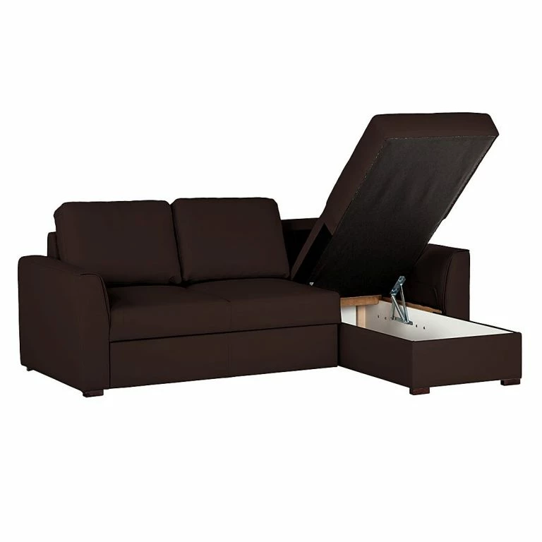 Loftscape Loftscape Canapé D’angle Venezia – Avec Fonction Couchage – Imitation Cuir – Méridienne Montable à Gauche Et à Droite – Marron