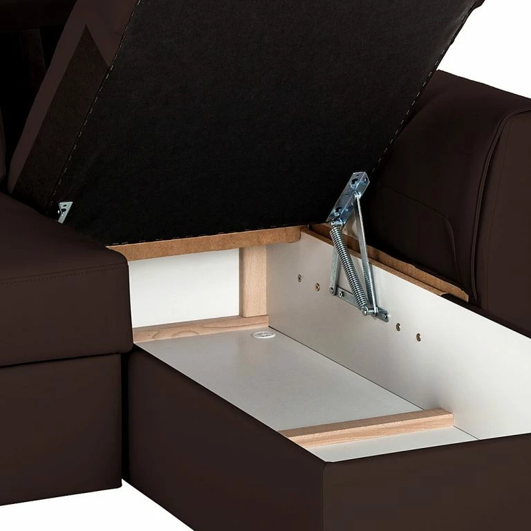 Loftscape Loftscape Canapé D’angle Venezia – Avec Fonction Couchage – Imitation Cuir – Méridienne Montable à Gauche Et à Droite – Marron