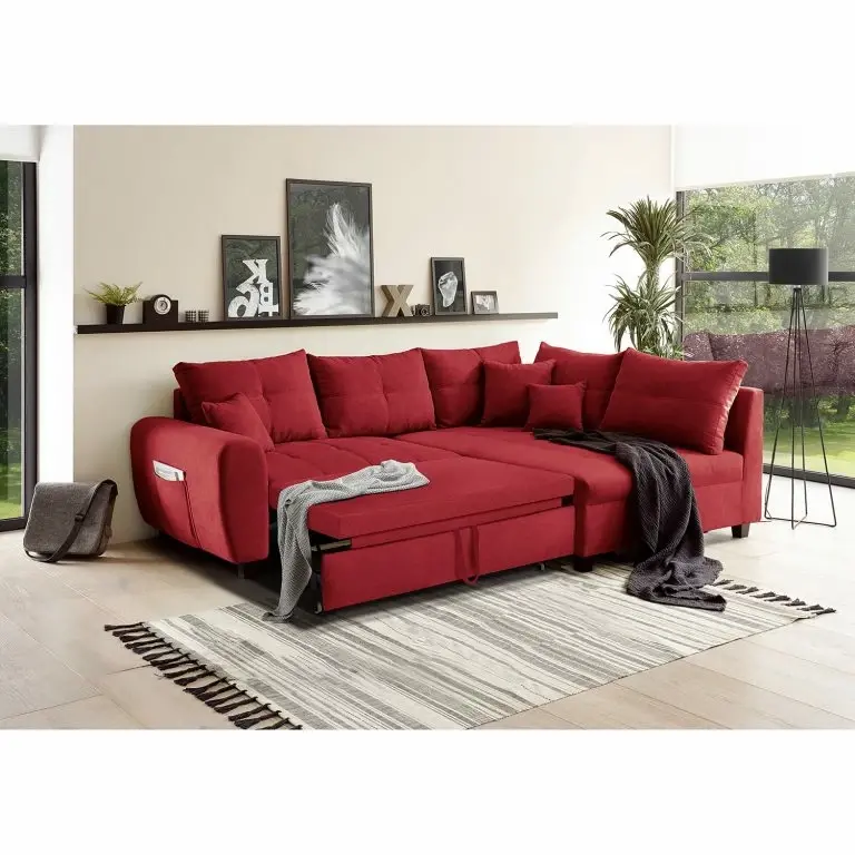 Loftscape Loftscape Canapé D’angle Viersat – Microfibre – Microfibre Ranu: Baies – Méridienne Courte à Droite (vue De Face)