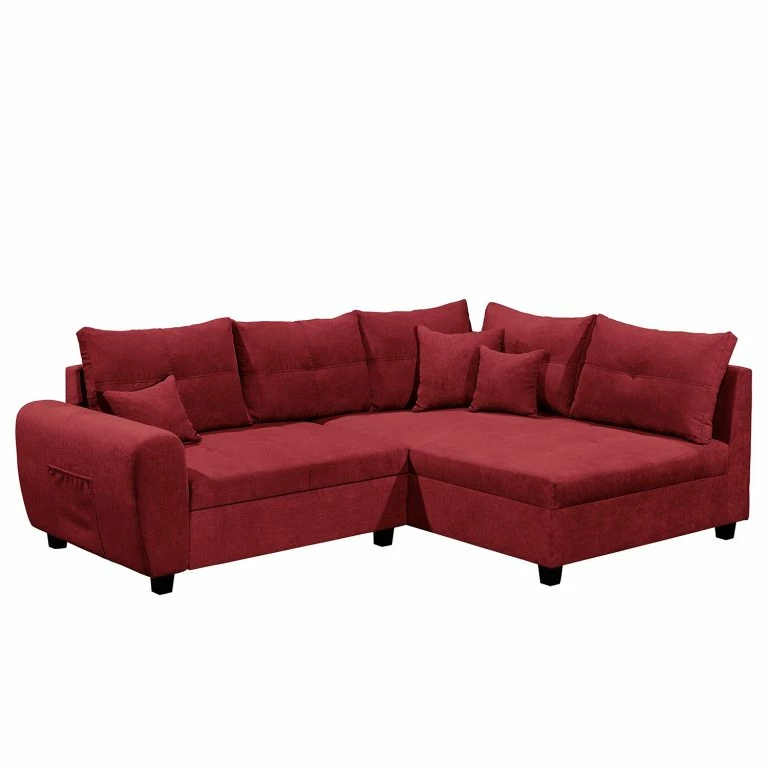 loftscape Loftscape Canapé d’angle Viersat – Microfibre – Microfibre Ranu: Baies – Méridienne courte à droite (vue de face)