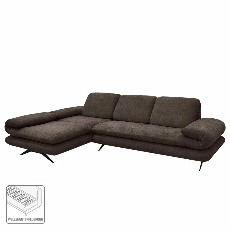 Loftscape Loftscape Canapé D’angle Whaltey II – Tissu – Expresso – Méridienne Courte à Gauche (vue De Face)