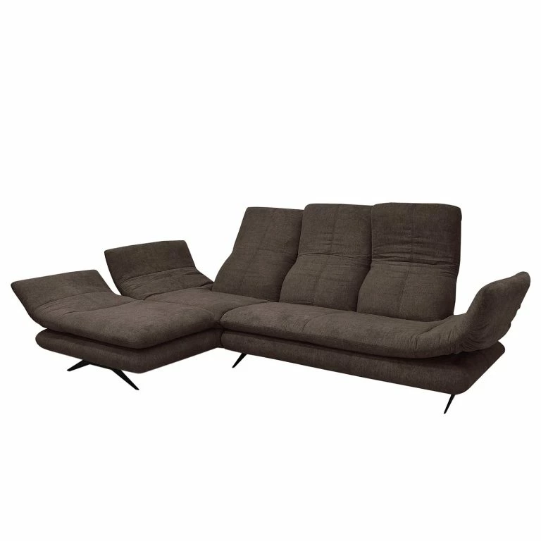 Loftscape Loftscape Canapé D’angle Whaltey II – Tissu – Expresso – Méridienne Courte à Gauche (vue De Face)