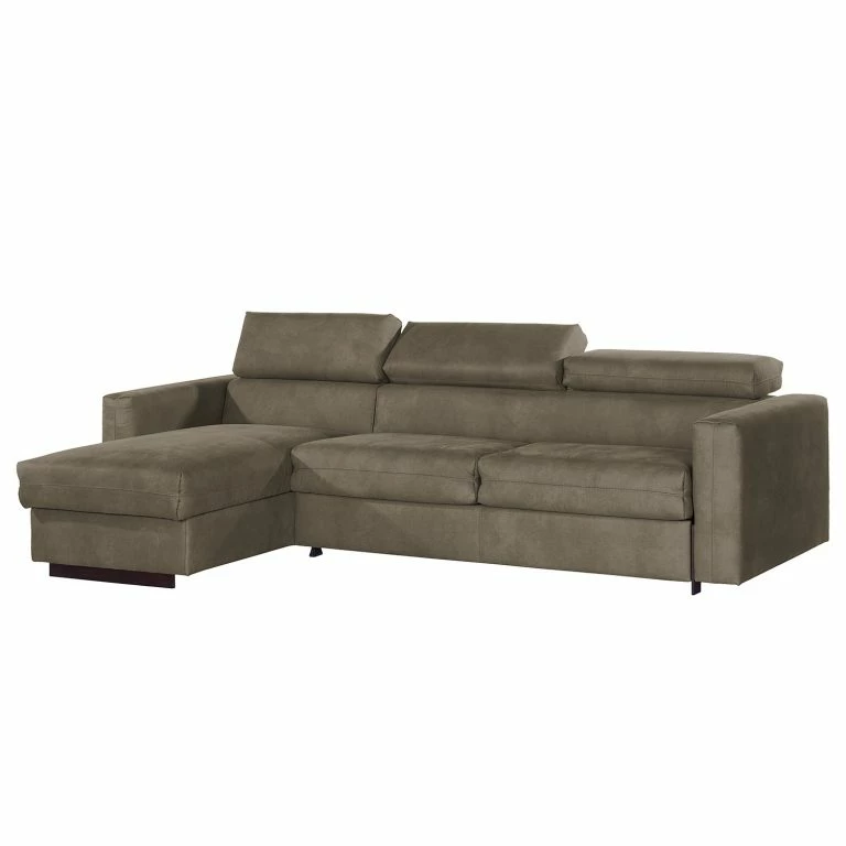 Loftscape Loftscape Canapé D’angle Wissant I – Aspect Cuir Vieilli – Microfibre Bice: Marron Foncé