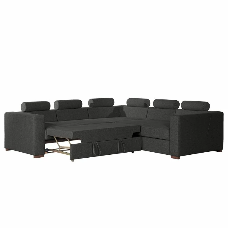 Loftscape Loftscape Canapé D’angle Woodway I – Tissu – Noir – Méridienne Longue à Droite (vue De Face) – Aucun Accessoire Fourni