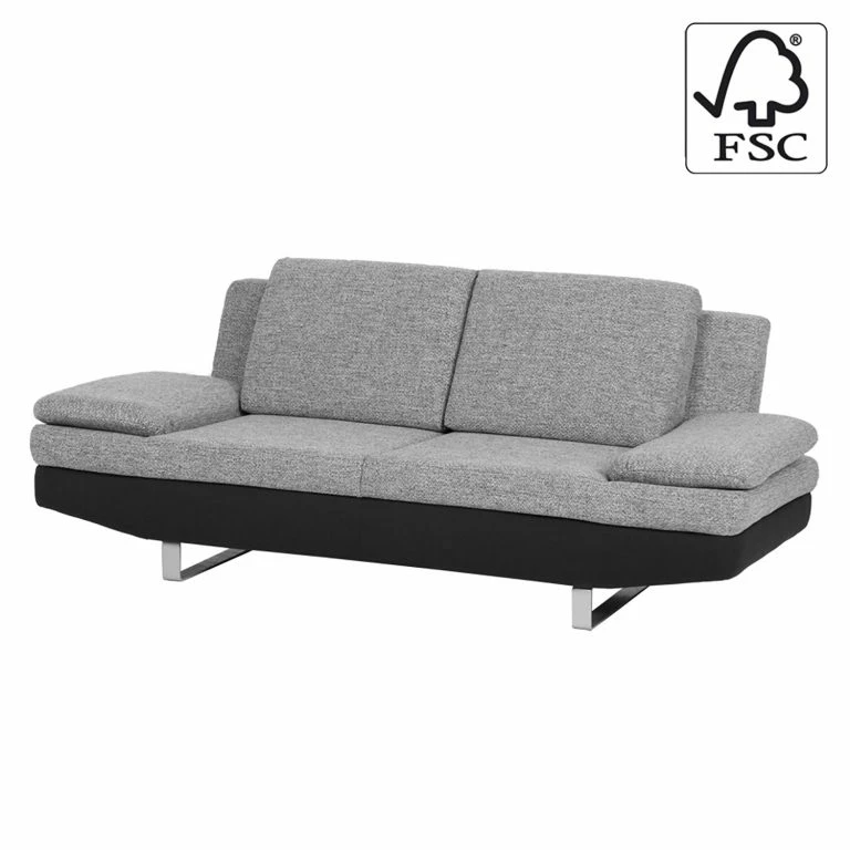 Loftscape Loftscape Canapé Felipa (2 Places) – Tissu Noir / Structuré Gris